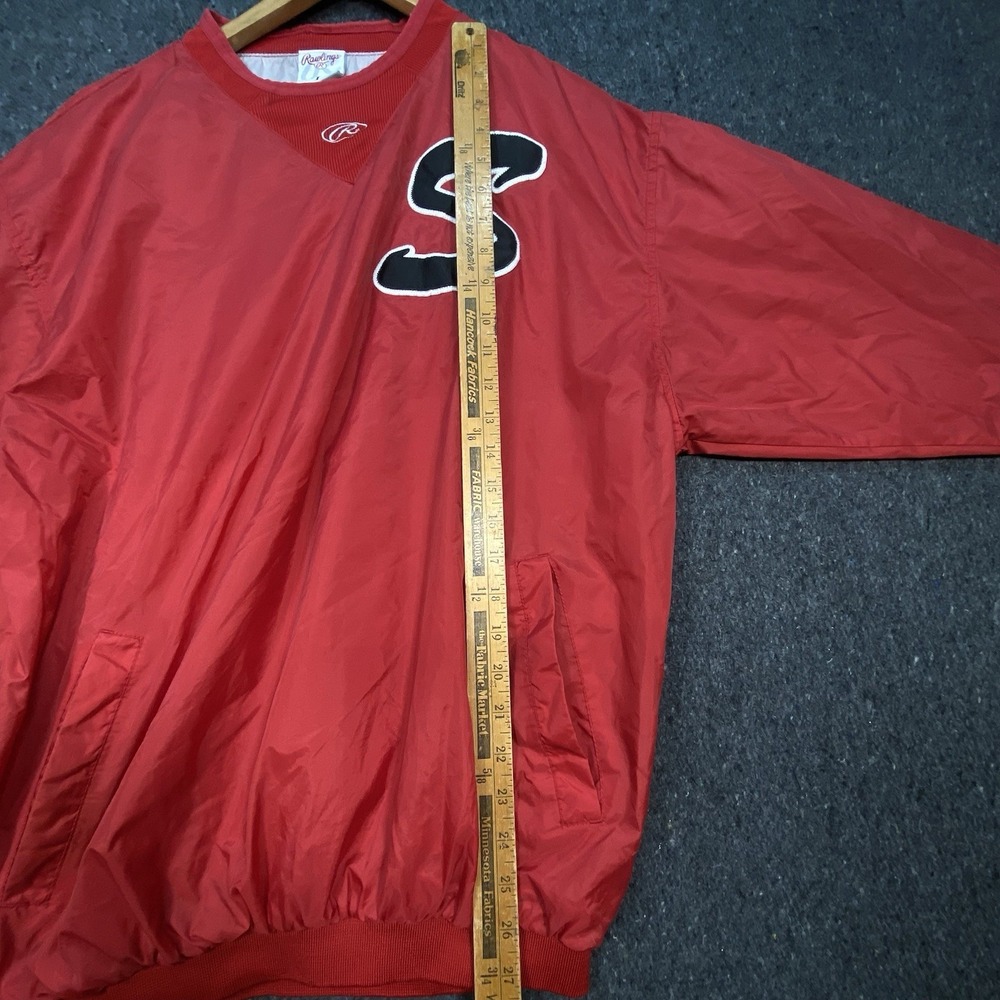 Rawlings Baseball Collegiate #12‎ V-Neck Warmup Jacket Sz L Slash Pockets - Picture 7 of 8